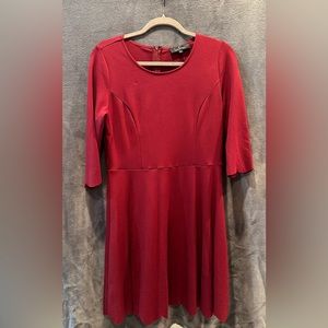 Lulu 3/4 sleeve scalloped dress